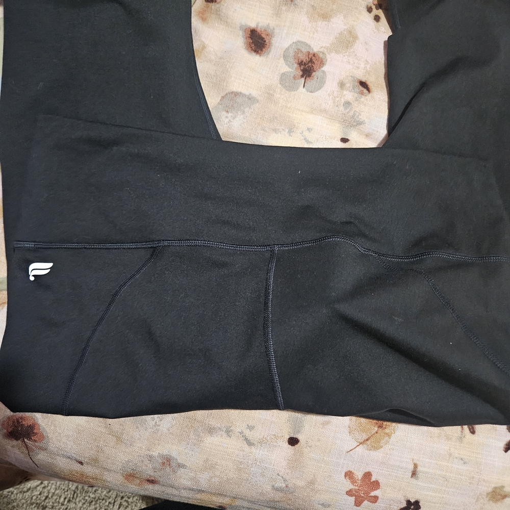 Fabletics Black High-Waist PowerHold Leggings with White Tag